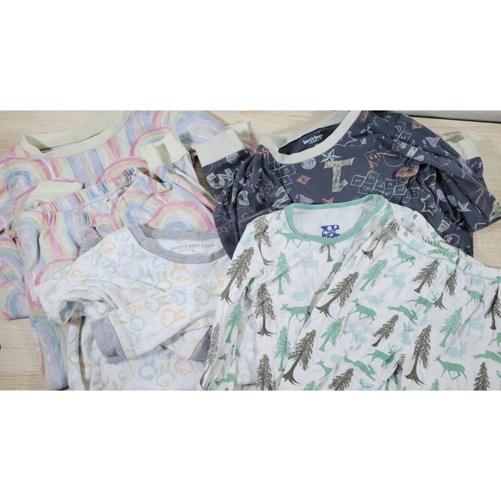 Burt's Bees Kids Pajama Bundle 4T Organic Cotton + Kickee Pants Se